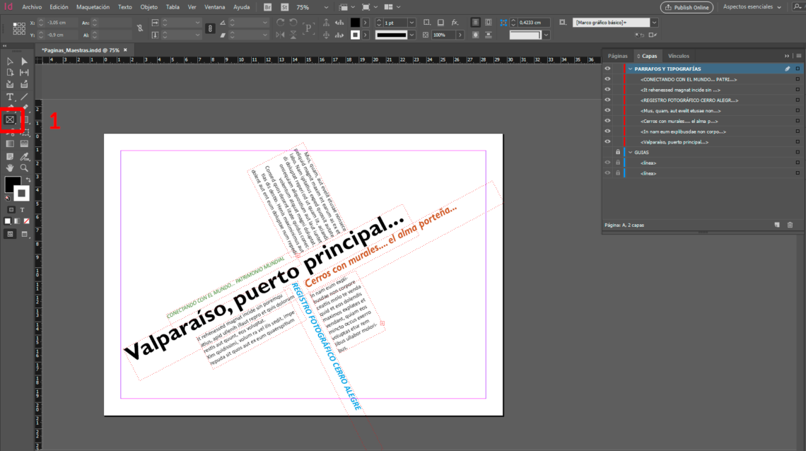 Creación de Composición con Párrafos en Adobe InDesign Profe Visual